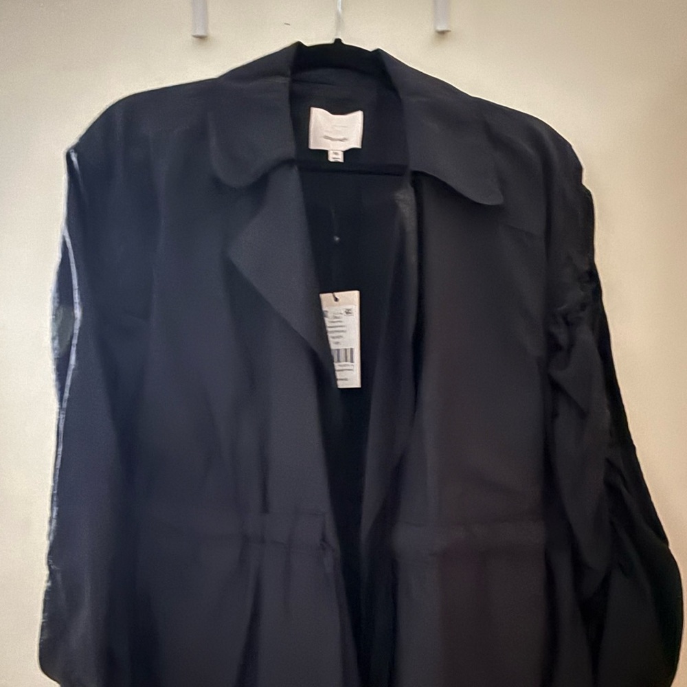 Cinq a Sept Black Trench Coat Lightweight Casual